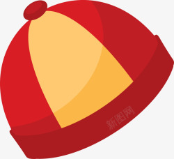 春节卡通红色帽子素材