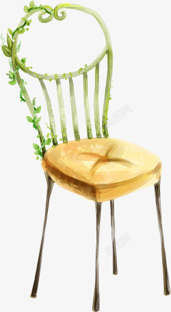手绘田园椅子素材