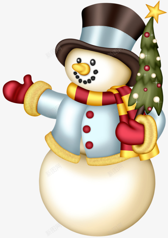 节日装扮雪人png免抠素材_新图网 https://ixintu.com 圣诞节 礼貌 装饰 雪人