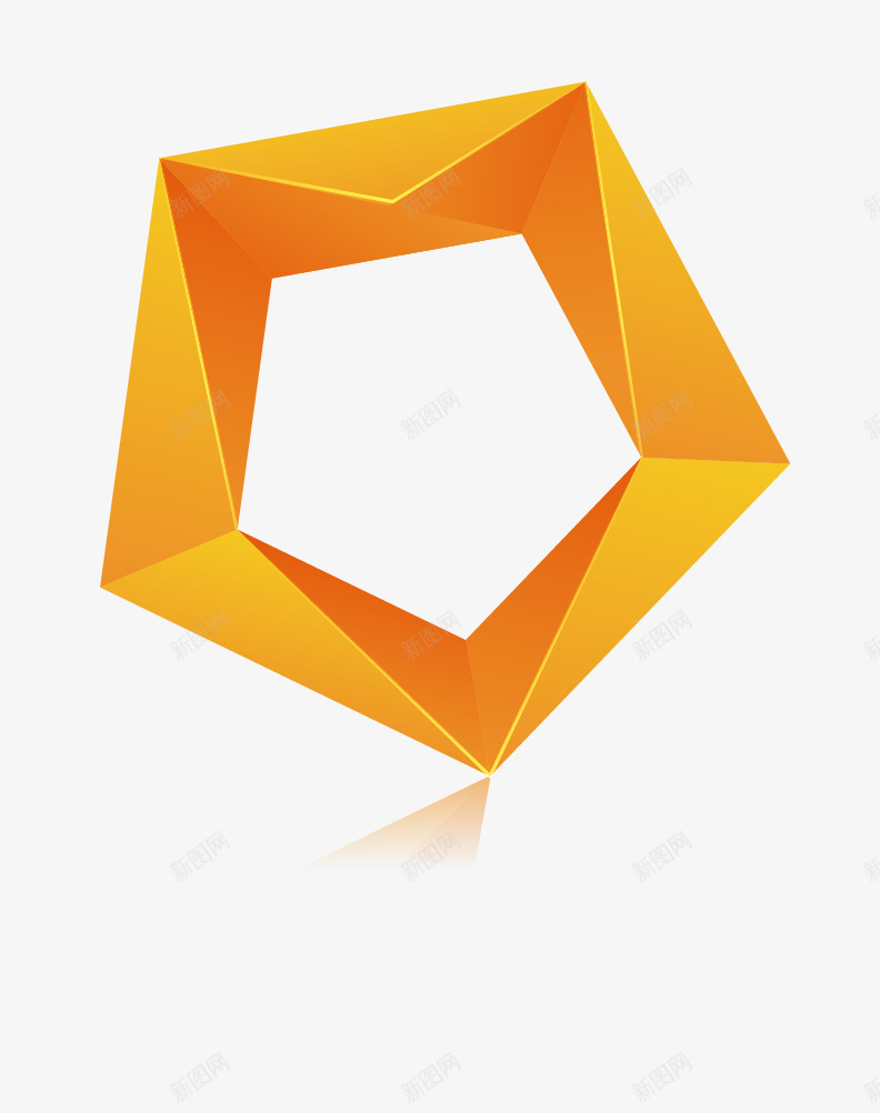 立体几何图形矢量图ai免抠素材_新图网 https://ixintu.com 六边形 几何体 标志 橙色 立体 矢量图