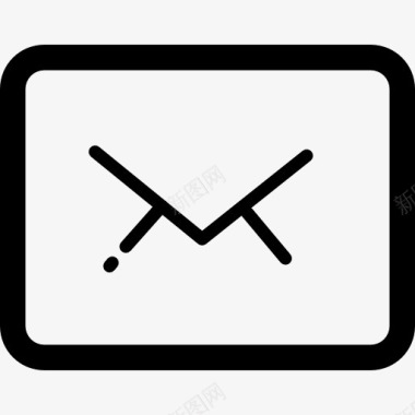 新的电子邮件封闭后包络轮廓图标图标