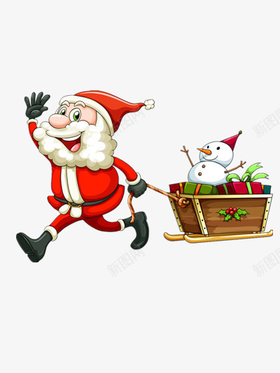 圣诞老人拉箱子png免抠素材_新图网 https://ixintu.com 圣诞 圣诞老人 圣诞节 礼物盒 雪人