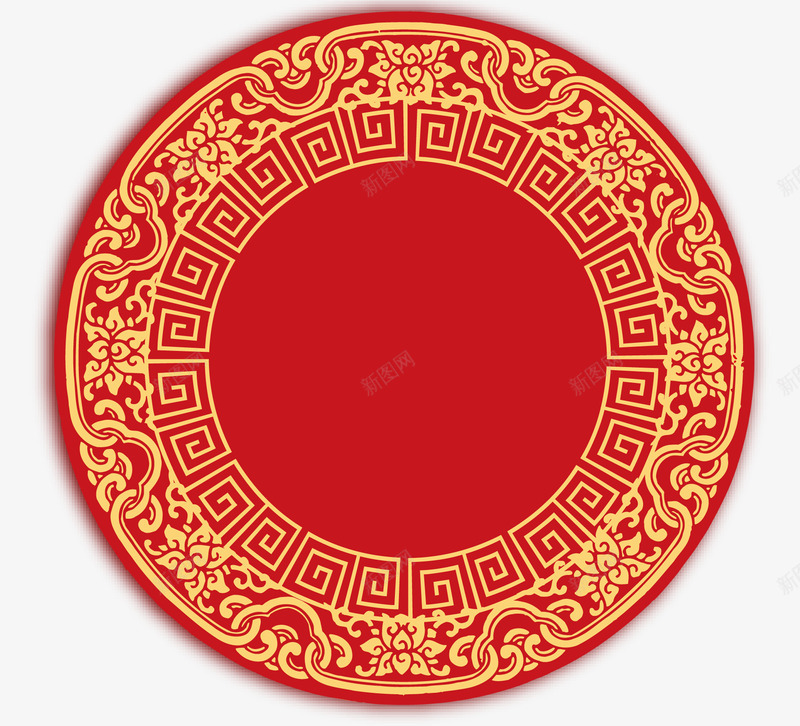 红色的大圆环png免抠素材_新图网 https://ixintu.com 喜庆 圆盘 大气 红色 金色图案