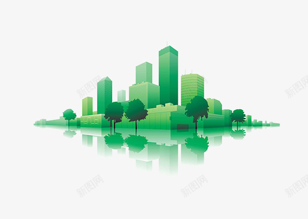 绿色城市元素png免抠素材_新图网 https://ixintu.com 元素 城市 环保 环境 绿色