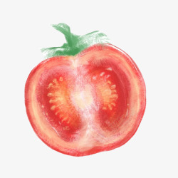西红柿切片手绘画片素材