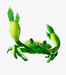 创意绿色蔬果螃蟹素材