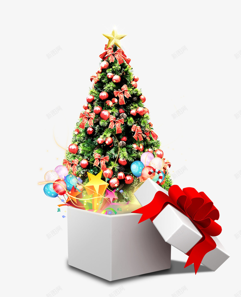 圣诞节系列圣诞树礼物盒子png免抠素材_新图网 https://ixintu.com 圣诞树 圣诞节 盒子 礼物 系列 素材