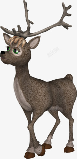 卡通手绘小鹿可爱圣诞节装饰素材