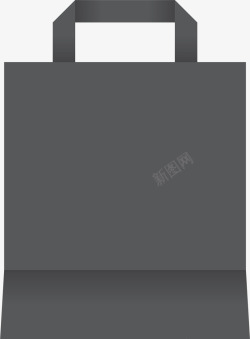纯环保纯黑色非一次性购物袋矢量图高清图片