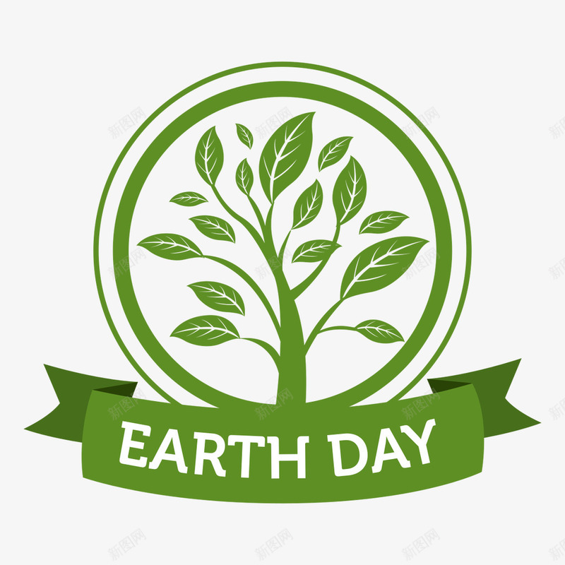 绿色地球日矢量图图标eps_新图网 https://ixintu.com 地球日 环保 矢量素材 绿色图标 矢量图