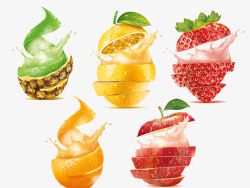 创意水果饮料素材