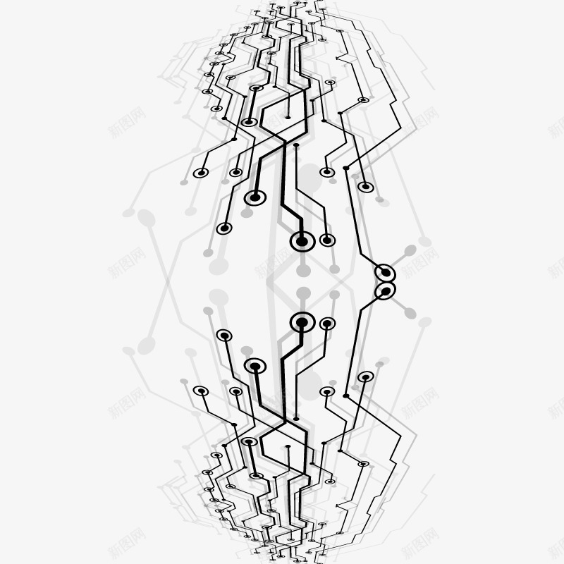 网络脉冲png免抠素材_新图网 https://ixintu.com 免费png 免费png素材 关系图 数字连线 科技背景 网络 网络节点 网络节点矢量 节点 节点数据图 连接 高清 黑色