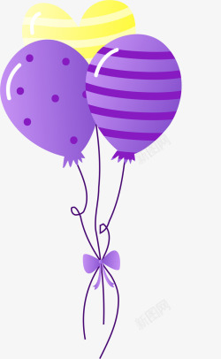 紫色闪耀卡通气球素材