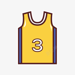 三号黄蓝色篮球服矢量图高清图片