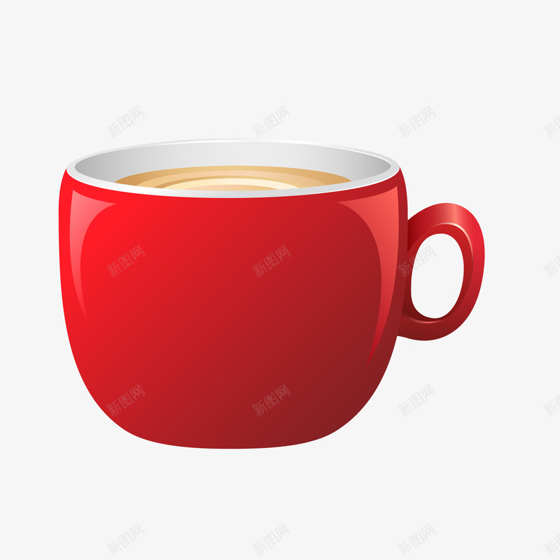 卡通红色的水杯矢量图ai免抠素材_新图网 https://ixintu.com 卡通 水杯设计 红色 茶杯设计 饮品 饮料 矢量图