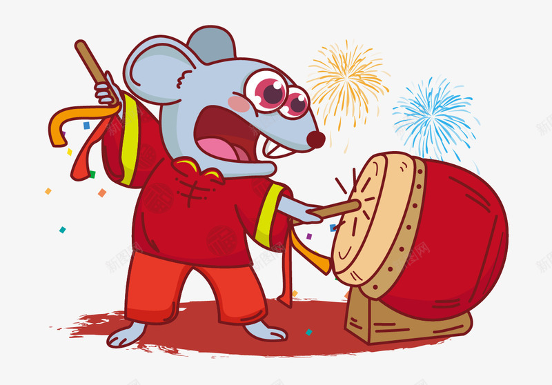 新年元素鼠年矢量图ai免抠素材_新图网 https://ixintu.com 元素 喜庆素材 春节 节日 鼠 矢量图