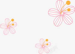 红色花朵漂浮矢量图素材