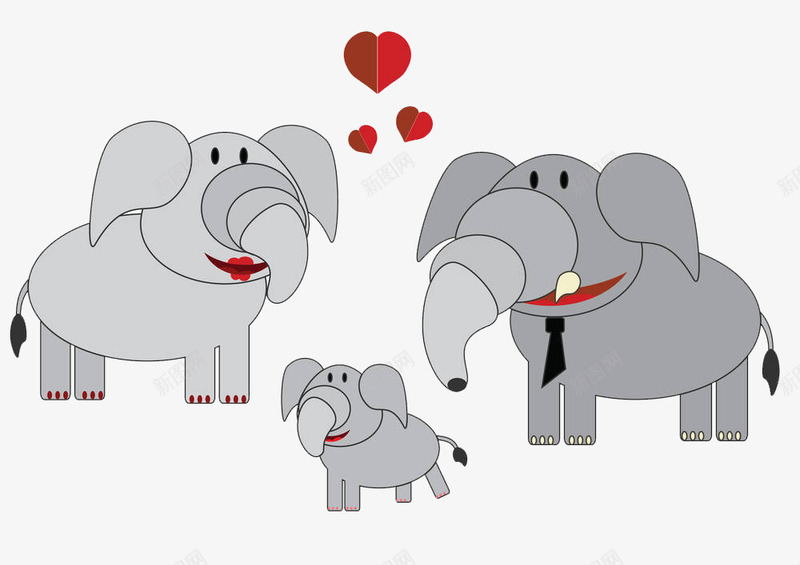 幸福的一家三口大象png免抠素材_新图网 https://ixintu.com 一家人 一家人手绘 三口之家 动物 动物家庭 大象 幸福 情亲 温暖