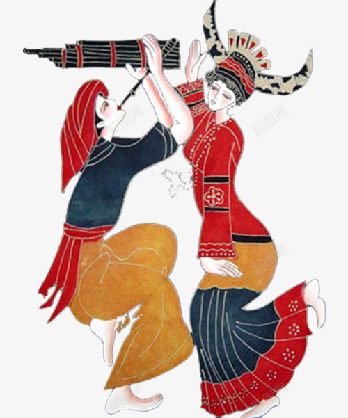 中国风芦笙舞png免抠素材_新图网 https://ixintu.com 中国风 吹芦笙 少数民族 芦笙 芦笙乐器 芦笙恋歌 芦笙舞 苗族