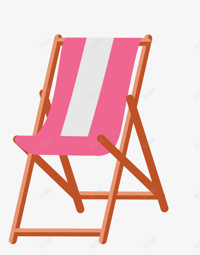 粉色度假沙滩椅png免抠素材_新图网 https://ixintu.com 夏季 度假 椅子 沙滩椅 粉色