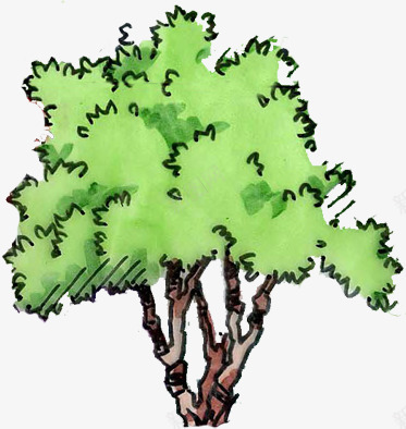 绿色手绘夏季景观大树png免抠素材_新图网 https://ixintu.com 夏季 大树 景观 绿色