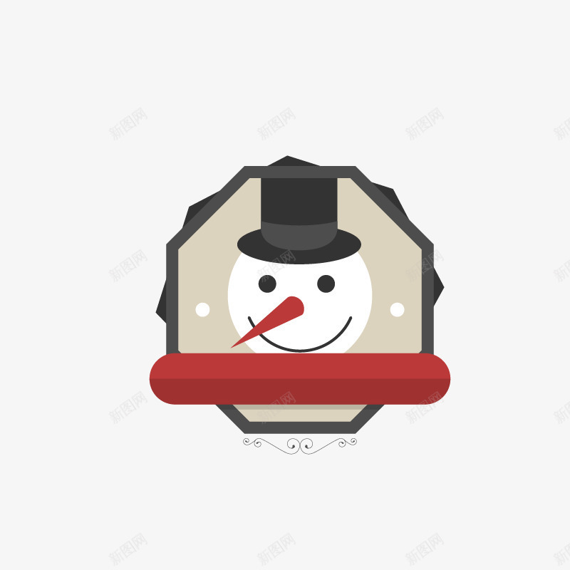 雪人标签png免抠素材_新图网 https://ixintu.com 新年标签 红白标签 节日假期标签贴纸