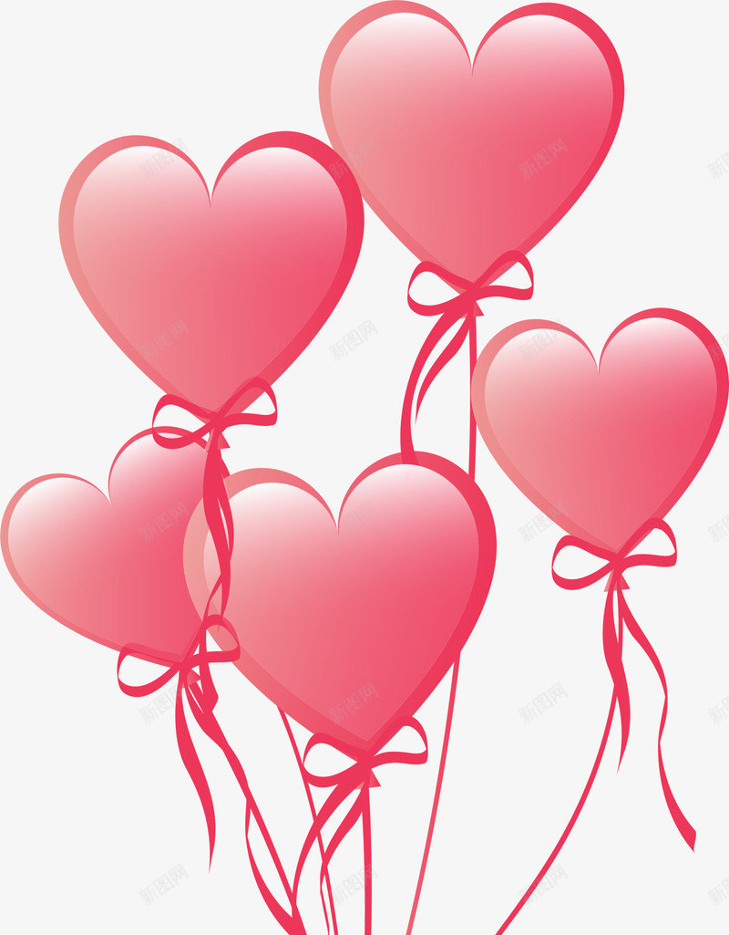 粉色情人节爱心气球png免抠素材_新图网 https://ixintu.com LOVE 婚庆 情人节 漂浮气球 爱心气球 爱情 粉色气球