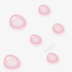 晶莹透明水珠粉色水珠漂浮高清图片