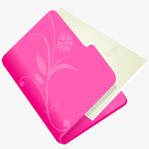 文件夹花粉色图标png_新图网 https://ixintu.com flower folder pink 文件夹 粉红色的 花