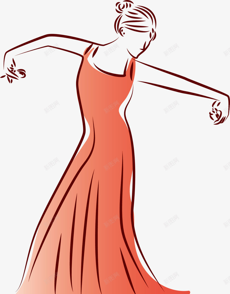 红色水彩跳舞女孩png免抠素材_新图网 https://ixintu.com 人物插画 水彩女生 舞姿 舞者 舞蹈 艺术 跳舞 跳舞女孩