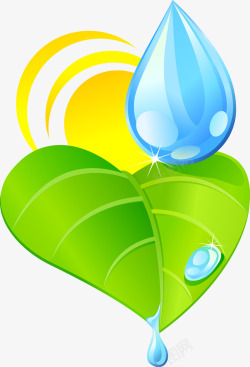 绿色环保图绿色环保水滴与绿叶图矢量图图标高清图片