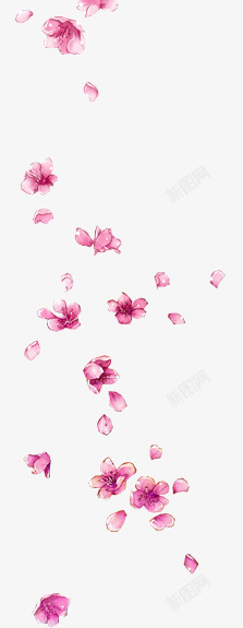粉色可爱漂浮花瓣素材