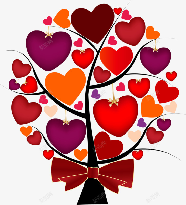 创意爱心树png免抠素材_新图网 https://ixintu.com 创意 大树 手绘 爱心树