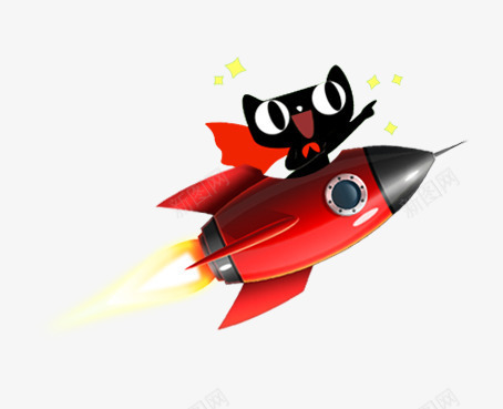 天猫火箭png免抠素材_新图网 https://ixintu.com 卡通 双12天猫 天猫 天猫坐火箭 火箭