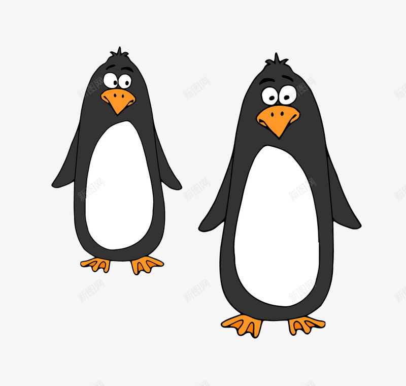 黑色的可爱卡通企鹅png免抠素材_新图网 https://ixintu.com 卡通企鹅 可爱 黑色