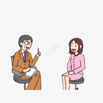 谈话的人片png免抠素材_新图网 https://ixintu.com 坐在椅子上 手绘 男生女生 谈话