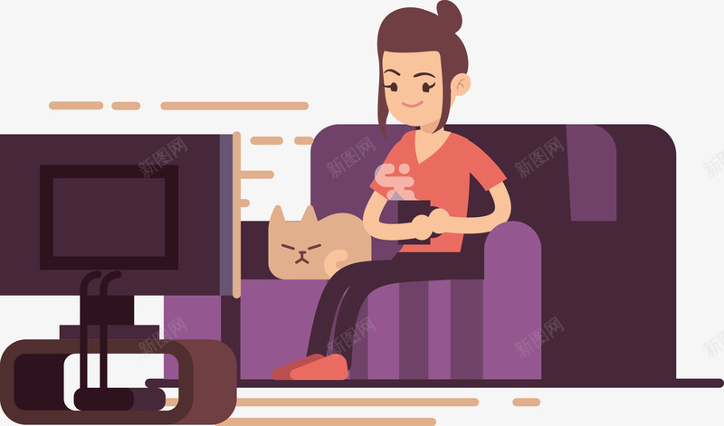 正在看电视的女士矢量图eps免抠素材_新图网 https://ixintu.com 坐着看电视 正在 正在看电视 看电视 看电视PNG 看电视的女士 矢量图 矢量女士