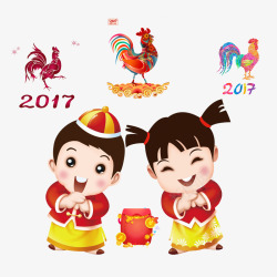 新年的公鸡2017鸡年拜年高清图片