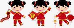 矢量中国娃娃手绘卡通福娃高清图片