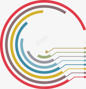 PPT多环形图标矢量图图标