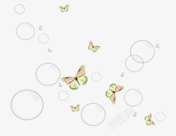 蝴蝶漂浮物泡泡高清图片