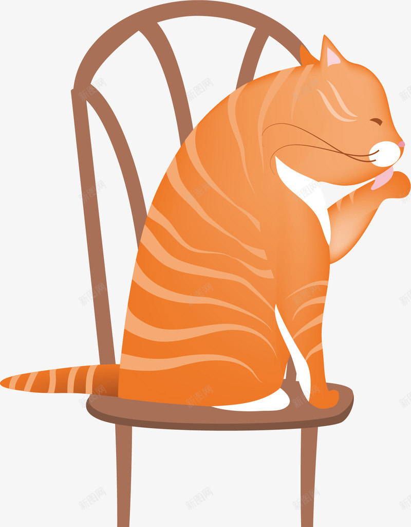 坐在凳子上的猫咪矢量图ai免抠素材_新图网 https://ixintu.com 凳子 动物 可爱 宠物 小猫 椅子 橘色 猫咪 矢量图