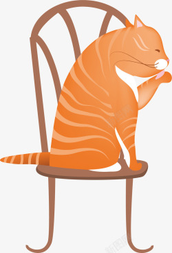 坐在凳子上坐在凳子上的猫咪矢量图高清图片