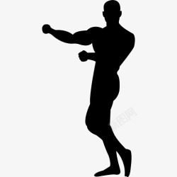 姿势呈现体操运动员的肌肉轮廓显示图标高清图片