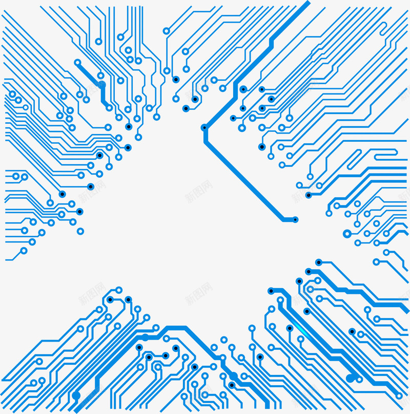 电路板png免抠素材_新图网 https://ixintu.com 主板 接线图 电路板 科技 线路图