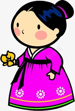 韩国卡通女人png免抠素材_新图网 https://ixintu.com 儿童插画 卡通人物 紫色 韩妆