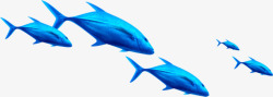 蓝色鱼漂浮素材
