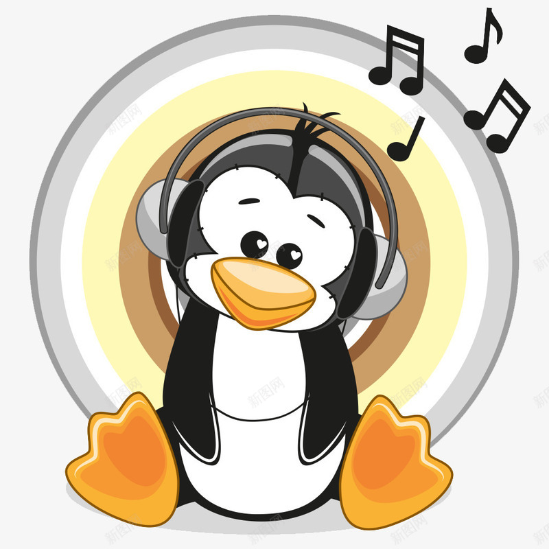听音乐的企鹅png免抠素材_新图网 https://ixintu.com 企鹅 卡通动物 耳机 音乐