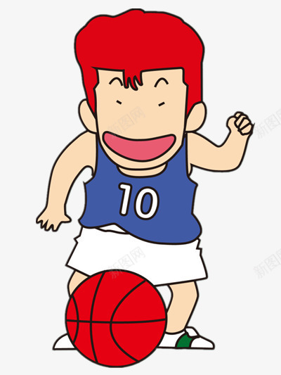 卡通人物男孩png免抠素材_新图网 https://ixintu.com 体育运动 卡通 卡通人物 卡通男孩 小男孩 插图 校园 漫画 男孩 篮球 篮球运动 篮球运动员 锻炼