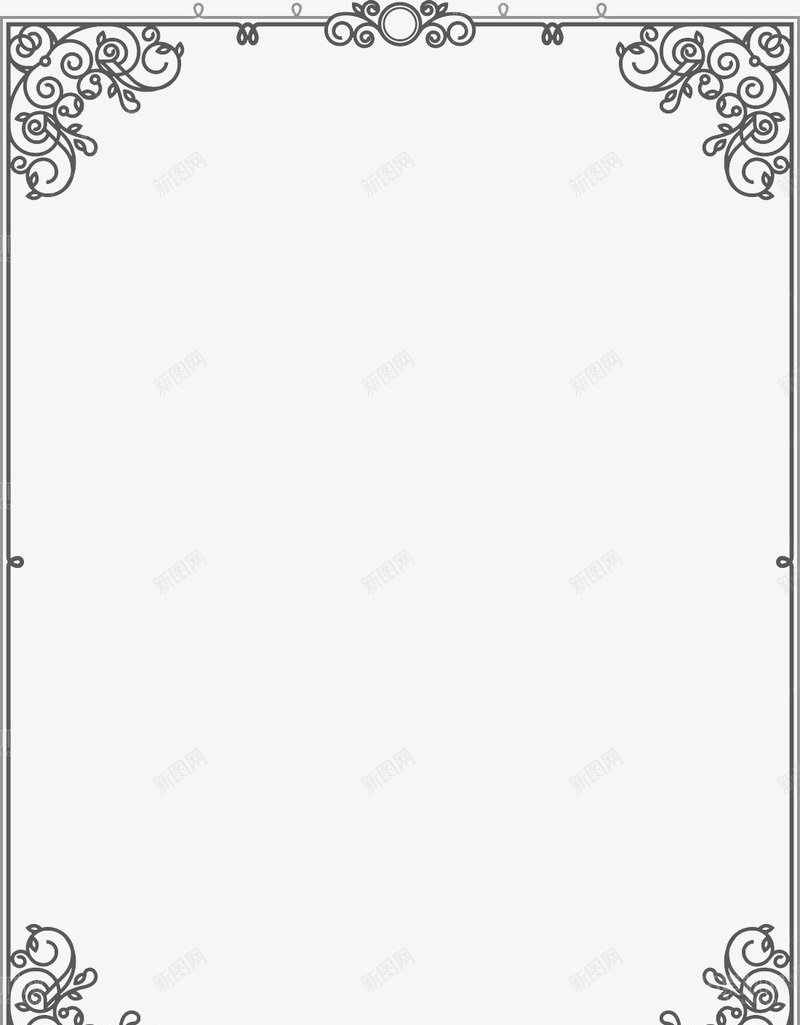 欧式花边边框png免抠素材_新图网 https://ixintu.com 古典 线性花边 线条 边框装饰元素
